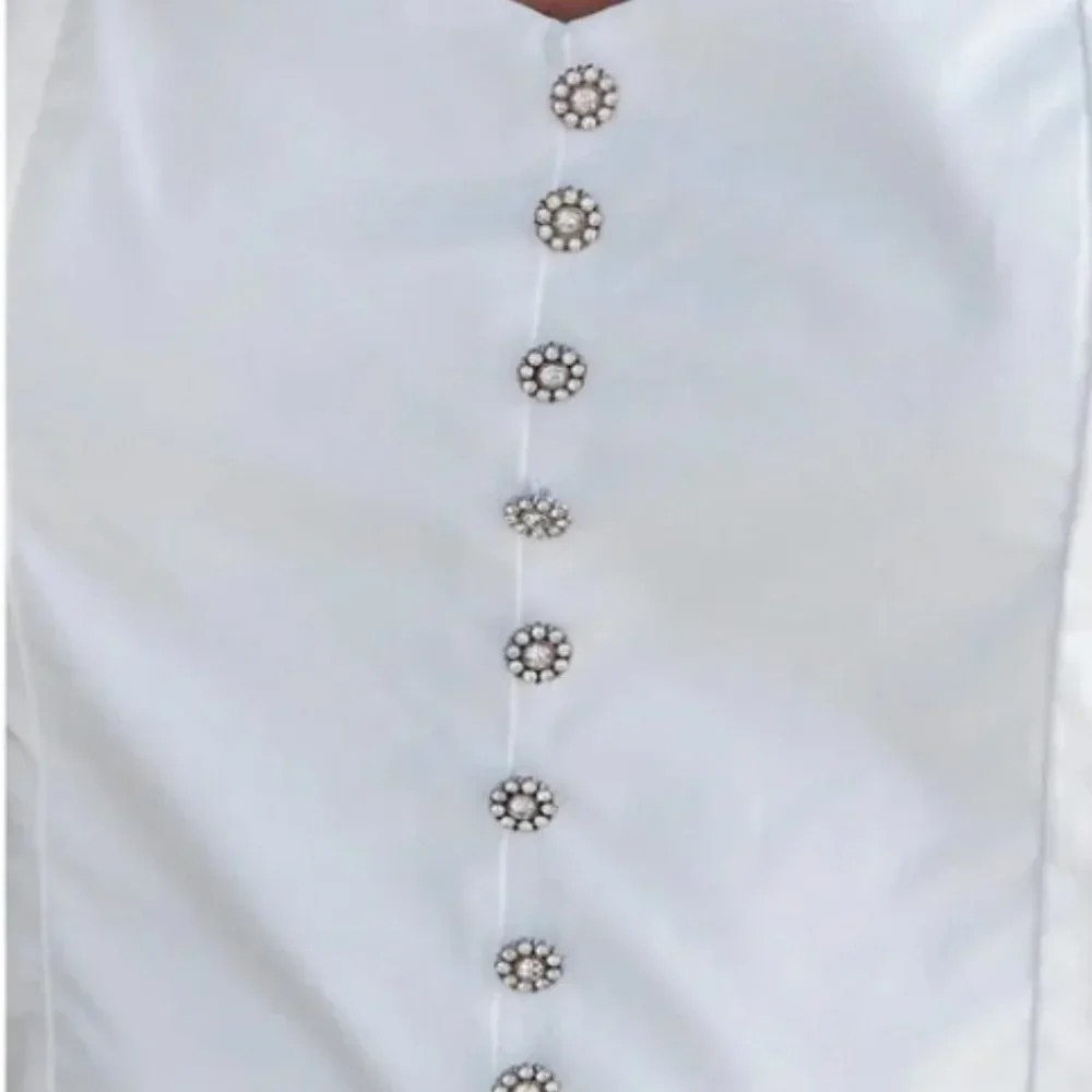 VICI Puff Sleeve Embellished Crop Top *see description* - Picture 6 of 13